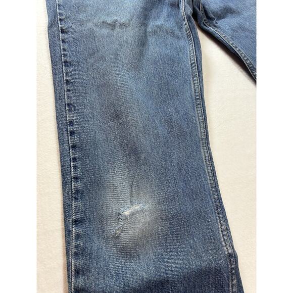 Vintage Levis 505 Jeans Mens 34x34 Red Tab Denim Reg fit Straight Leg WORN - Picture 2 of 7